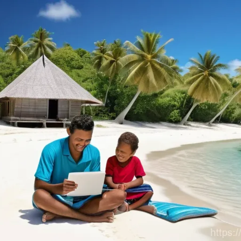피지의 주요 산업 - **Digital Connectivity for Remote Communities in Fiji**
A heartwarming and authentic scene unfol...