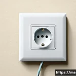 피지에서 전기 사용법 - A detailed illustration of a typical Fijian electrical socket setup: a close-up view of a Type G thr...