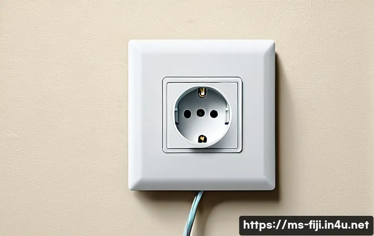 피지에서 전기 사용법 - A detailed illustration of a typical Fijian electrical socket setup: a close-up view of a Type G thr...